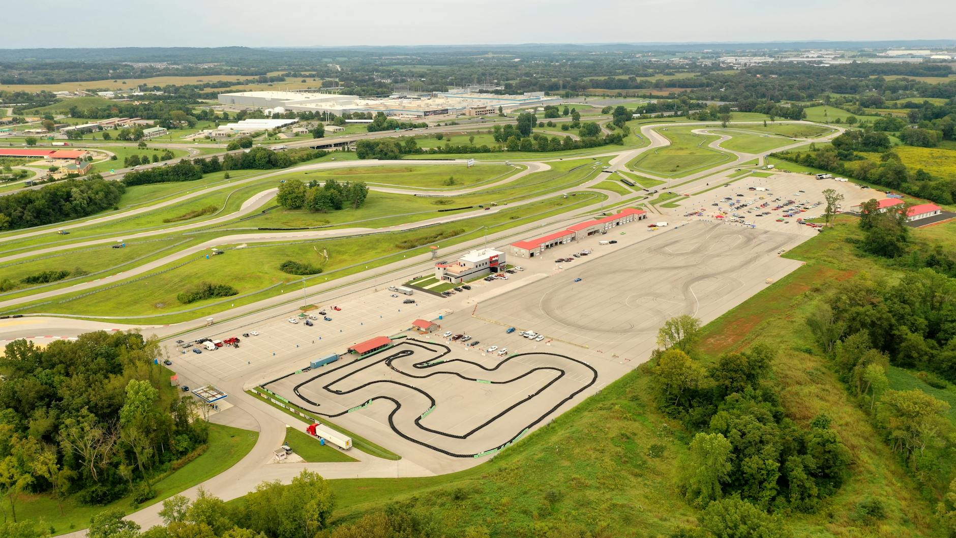 an aerial shot of the ncm kartplex